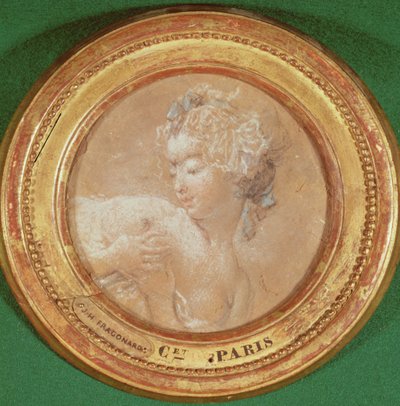 Giovane ragazza che si stringe il seno da Jean Honore Fragonard